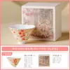 LiquidaçãoCaneca Mestra de Cerâmica com Design de Folha e Flor de Cerejeira Pintada à Mão pelo Fabricante Xícara de Chá para Degustação Conjunto de Chá Kung Fu Xícara Cônica