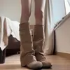 Botas largas retro de moda, versátiles, con suela gruesa para mujer, nuevas botas de moda apiladas Otoño 2026, botas largas para mujer