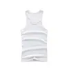 Camiseta sin mangas de algodón puro elástico blanca para hombre, estilo americano, de verano, para deportes y fitness, camiseta interior
