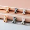 Prata 925 zircônia pura X-shaped zircônia separador de contas fio de cristal conta de contas cruz separador pulseira acessório DIY acessório cravejado com diamantes material