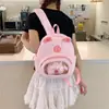 Mochila de Peluche de Capibara Transparente Estilo Coreano Girly Trendy Estilo Bosque Dulce y Lindo Dibujo Animado de Capibara