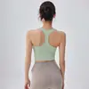 Sujetador de Yoga para Mujer Taza Fija Espalda Cruzada Sin Aros Ropa Interior Deportiva Soporte a Prueba de Impactos Chaleco para Correr Fitness Entrenamiento
