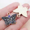 20 Flores de Luna de Colores que Gotean Aceite, Colgantes de Mariposa e Insectos de Aleación de Zinc, Accesorios para Pulseras, Llaveros, Joyería DIY