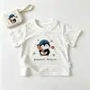 Estilo Coreano Bebé y Niño Pequeño Verano Nuevo Estilo Pingüino Pequeño Exterior Camiseta de Béisbol de Manga Corta Ropa de Exterior Moda