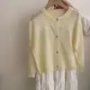 Cárdigan Popular de Verano para Niñas con Lazo de Seda Helada para la Vuelta al Cole Chaqueta Fina para Aire Acondicionado