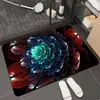 Novo Tapete de Chão de Terra de Diatomáceas Floral da Ozone para Uso Doméstico, Tapete de Porta Resistente a Manchas e Desgaste, Tapete de Banheiro Absorvente de Água, Antiderrapante, Secagem Rápida