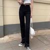Calça Reta Petite, Novidade Outono 2026 Versátil de Cintura Alta Slim Fit Jeans Flare para Mulheres, Inverno