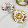 Plato retro de cerámica estilo europeo de 8 pulgadas hotel restaurante occidental plato para bistec de porcelana ósea 4 redondos caja de regalo embalaje de regalo