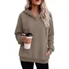Roupas femininas de comércio exterior europeu e americano transfronteiriço, moletom casual de manga longa com bolso e cordão de cor sólida, novidade outono e inverno da Amazon