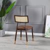 Silla de Comedor de Ratán Arte de Hierro Nórdico Silla de Uso Doméstico con Respaldo Suave Silla de Ocio para Restaurante Cafetería Muebles Tejido de Lujo Ligero