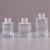 Frasco conta-gotas de vidro transparente de alta clareza com ombro reto para óleos essenciais, frasco vazio para líquidos de skincare, processamento de frascos de vidro