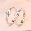 Anel de casal transfronteiriço Um par de coroa Zircon Anel de abertura de casamento simulação anel de diamante Temperamento de moda simples para homens e mulheres
