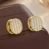 Pendientes de Aro con Circonita de Estilo Minimalista Transfronterizo Europeo y Americano, Brazaletes de Oreja de Moda y Geniales para Mujer, Accesorios de Oreja Sencillos y a la Moda