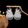 Aretes de Pavo Real Cloisonné Imitación Totem Minoría Miaoli Fénix Aretes de Campana Punto Escénico Aretes Calientes
