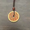 Fantasma da Montanha gastando dinheiro novo pingente de colar chinês homens e mulheres pingente latão espessado antigo bronze gastando dinheiro fecho de segurança bênção