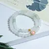 Pulseira Esmeralda Tianshan Novo Estilo Chinês Estilo Nacional Joias Jade de Seda Dourada Natural de Xinjiang Jade Jade Jade Cor Flor Flutuante Pulseira de Jade