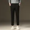 Ropa de Hombre Fengshe / Invierno 2026 Acolchado de Felpa Gruesa Casual para Hombre Pantalones Vaqueros de Lana para Hombre Pantalones Largos Cálidos Pantalones de Nueve Puntos