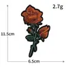 Patch de Bordado para Computador Flor Rosa Café Marrom-avermelhado Patch de Tecido Bordado Patch Decorativo para Roupas Sapatos Chapéus Em Estoque Atacado