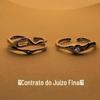 Anel de Casal Chiba Taiyin Design de Nicho Irregular Ajustável Gravação Anel de Vento Frio Anel de Dedo Personalizado