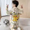 Pijama para niño primavera y otoño 2026 modelo nuevo, algodón puro, conjunto fino de manga larga para niños, niños y adolescentes, nueva colección de otoño
