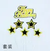 Cartão de decoração de bolo embalagem de panificação variedade de estrelas amor glitter série decoração de casamento inserção 10 preço