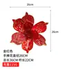 Magnólias artificiais douradas com glitter de Natal e flores de poinsétia, Decorações de Natal, Enfeites de Árvore de Natal