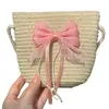 Nueva Bolsa Cruzada de Primavera y Verano para Niños, Monedero, Bolso de Playa para Viajes, Lindo Bolso de Paja con Flores, Bolso de Hombro para Niños Pequeños
