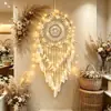 Apanhador de Sonhos Criativo de Crochê Europeu e Americano Pena Sino de Vento Pendurado Entrada de Casa Decoração de Interior Casamento Fundo Pingente Grande