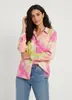 Camisa Solta de Meio Comprimento Floral de Primavera para Mulheres 2026 Novo Cardigã Fino Estampado Retrô Blusa de Manga Longa