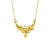 Nuevo Collar de Oro Arena Vietnamita Conjunto de Anillo y Pendientes Huecos de Fénix de Moda Tendencia Nacional para Mujer Joyería de Gama Alta de Yiwu