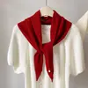 Bufanda Triángulo Engrosada Patrón de Diamantes 100% Lana Bufanda Cruzada Otoño/Invierno Nuevo Estilo Cálida Color Sólido Bufanda Pequeña para el Cuello para Mujer