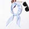 Cor pura estilo coreano socialite elegante cachecol longo de losango cachecol de seda artificial Coreia do Sul lenço decorativo pequeno para mulheres Primavera Outono Verão