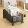 Estante organizador de mochila escolar con ruedas para estudiantes, carrito para libros para estudiantes de secundaria, almacenamiento móvil debajo del escritorio para aulas de estudiantes