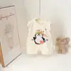 Roupas de Verão, Macacões Infantis Desenho Animado Fofo, Macacões Sem Manga para Bebê, Roupas de Engatinhar para Bebês Machos e Fêmeas, Roupas para Exterior