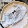 90-1252322 Simples e Fofo # Cobre o Quadril Xadrez Amor Algodão Laço Fofo Cintura Baixa Roupa Íntima Feminina