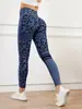 Pantalones de Yoga de Punto Europeos y Americanos Transfronterizos de Cintura Alta Levanta Glúteos Sin Costuras Estampado de Leopardo Control Abdominal Fitness Running Entrenamiento Adelgazante