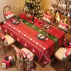 Toalha de Mesa de Natal com um Caminho de Mesa Xadrez Vermelho Festivo para Decoração de Mesa de Jantar e Toalha de Mesa para Festa Temática