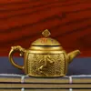 Nuevo Modelo Tetera Giratoria de Dragón y Fénix Mini Adorno de Escritorio Artesanía de Metal Regalo Artículo Portátil