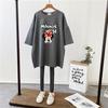 Ropa de mujer embarazada, nueva camiseta de verano de manga corta, de algodón, holgada, con letras estampadas, para embarazadas, de longitud media