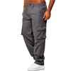 Pantalones casuales, holgados, rectos y multibolsillos para hombre, para actividades al aire libre y fitness