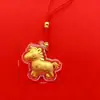 Colgante del Año del Caballo, Hazte Rico Pronto, Cadena para Teléfono de Lámina Dorada, Correa, Llavero, Regalos de Negocio para Ceremonias de Apertura y Eventos de Aniversario