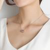 Collar japonés y coreano de tres anillos de diamantes acero de titanio chapado en oro rosa de 18 quilates cadena para clavícula de mujer joyería que no se desvanece regalo venta al por mayor