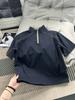 Camiseta Funcional de Verano para Trabajo Cuello Alto Contrastante Manga Corta Deportes al Aire Libre Estilo Montaña Fresca Secado Rápido Media Cremallera para Hombre