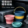 Balde de Água Dobrável Doméstico de Grande Capacidade Balde de Água Portátil para Viagem Balde de Plástico para Uso em Dormitório Armazenamento Dobrável Balde de Mão