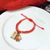 Pulsera de Cuerda Colorida del Festival del Bote del Dragón para Mujer, Estilo Étnico Simple Tejido Rojo Cuerda Zongzi Pulsera, Joyería de Mano Personalizada para Parejas al por Mayor