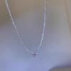 Collar Brillante de Diamante Rosa Gestapa Super Flash Cadena de Clavícula de Alta Calidad 2024 Nuevo Collar de Cadena Explosivo de Nicho