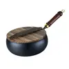 Wok de Ferro Tradicional Zhangqiu para Uso Doméstico, Sem Revestimento, Frigideira Antiaderente, Panela de Cozinha Modelo Novo, Panela Pequena de Ferro, Zhuoyou