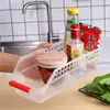 Organizador de Cajones Fácil de Clasificar Caja de Almacenamiento de Plástico para Cocina Cesta de Almacenamiento Transparente Hueca para Refrigerador