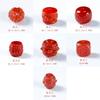 Exquisitos pequeños accesorios tallados en ágata roja del sur natural, dados, seis palabras, mantra, flor, tallado, barril, cuentas, cuentas de nogal, accesorios