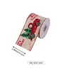 Cinta de lino sintético en stock para decoraciones navideñas, cinta navideña impresa a medida con purpurina, transfronterizo a medida